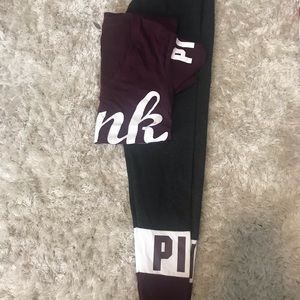 Pink leggings and v neck